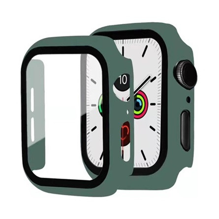 Gigapack Apple Watch Series 9 41mm Gigapack Műanyag keret ütésálló + kijelzővédő üveg SÖTÉTZÖLD