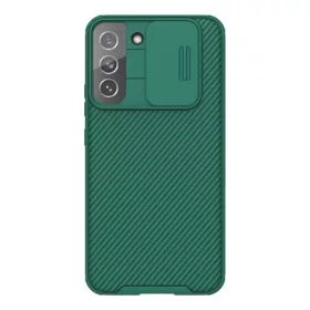   Nillkin Samsung S22 Plus 5G NILLKIN CAMSHIELD PRO szilikon telefonvédő ütésállóság, csíkos, SÖTÉTZÖLD