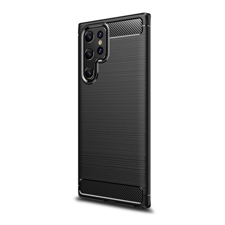 Gigapack Samsung S22 Ultra 5G Gigapack szilikon telefonvédő ütésállóság, karbon minta, FEKETE