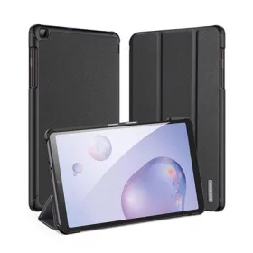   Dux Ducis Samsung Tab A8 10.5 LTE (2021) DUX DUCIS DOMO tok álló, bőr hatású aktív FLIP, textil minta, FEKETE