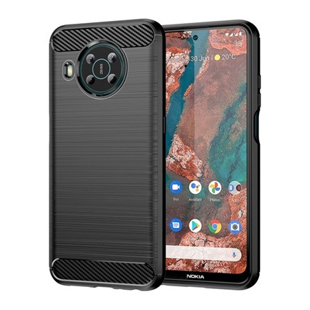 Gigapack Nokia X10 Gigapack szilikon telefonvédő ütésállóság, karbon minta, FEKETE
