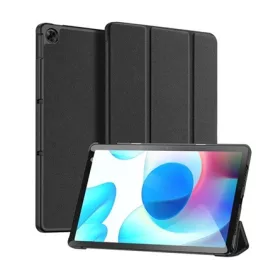   Dux Ducis Realme Pad DUX DUCIS DOMO tok álló, bőr hatású aktív FLIP, textil minta, FEKETE