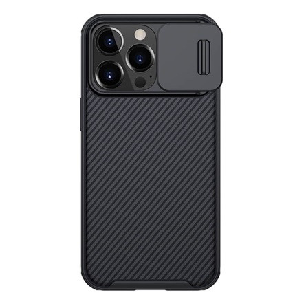 Nillkin iPhone 13 Pro NILLKIN CAMSHIELD PRO szilikon telefonvédő ütésállóság, csíkos, FEKETE