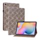 Gigapack Samsung Tab S6 Lite 10.4 LTE Gigapack Tok álló, bőr hatású FLIP, fonott minta, BARNA