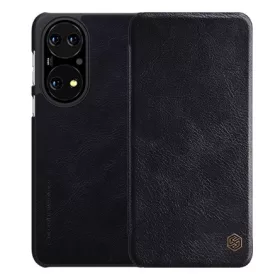   Nillkin Huawei P50 NILLKIN QIN tok álló, bőr hatású FLIP, kártyazseb, FEKETE