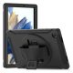 Gigapack Samsung Tab A8 10.5 LTE (2021) Gigapack Defender műanyag telefonvédő ütésállóság, 360° + kézpánt, FEKETE