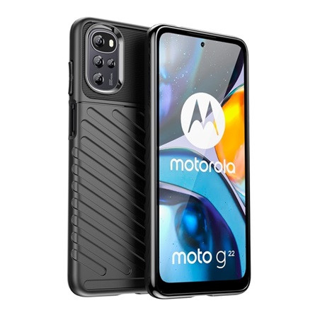 Gigapack Motorola Moto E32s Gigapack Szilikon telefonvédő ütésállóság, dombor minta, FEKETE