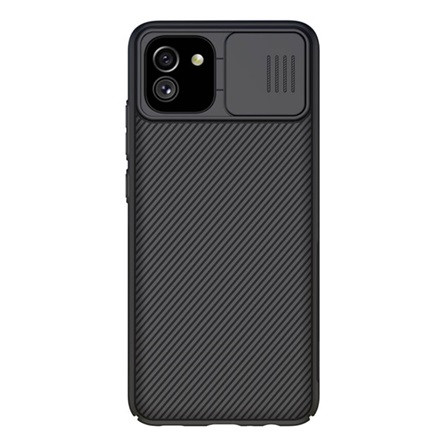 Nillkin Samsung A03 NILLKIN CAMSHIELD szilikon telefonvédő ütésállóság, csíkos, FEKETE