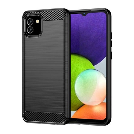 Gigapack Samsung A03 Gigapack szilikon telefonvédő ütésállóság, karbon minta, FEKETE