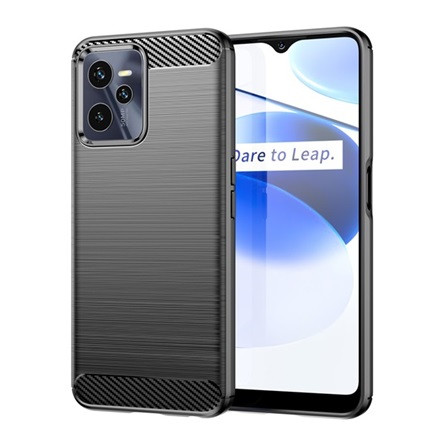Gigapack Realme C35 Gigapack szilikon telefonvédő ütésállóság, karbon minta, FEKETE