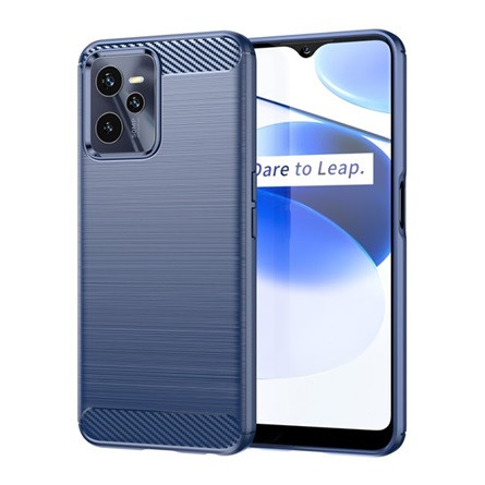 Gigapack Realme C35 Gigapack szilikon telefonvédő ütésállóság, karbon minta, SÖTÉTKÉK
