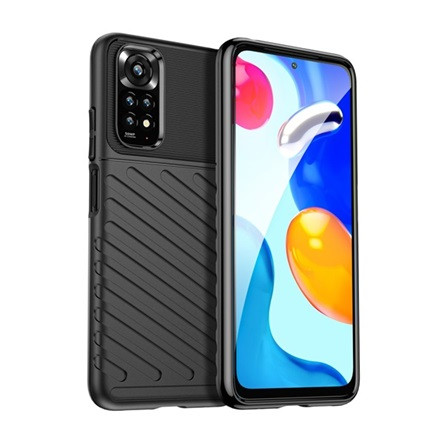 Gigapack Redmi Note 11 4G Gigapack Szilikon telefonvédő ütésállóság, dombor minta, FEKETE