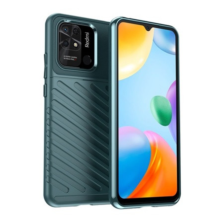 Gigapack Redmi 10C Gigapack Szilikon telefonvédő ütésállóság, dombor minta, SÖTÉTZÖLD