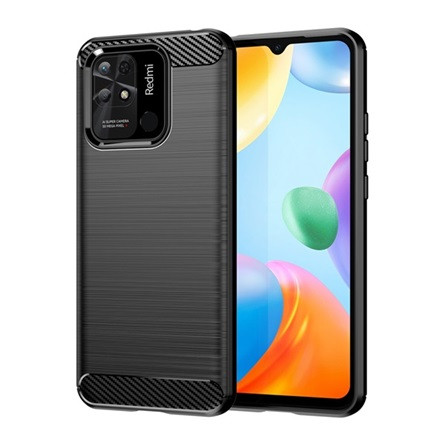 Gigapack Redmi 10C Gigapack Szilikon telefonvédő ütésállóság, karbon minta, FEKETE