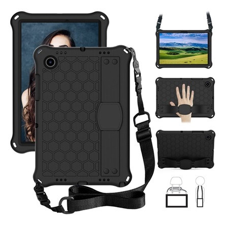 Gigapack Samsung Tab A8 10.5 WIFI (2021) Gigapack Defender szilikon telefonvédő ütésállóság, vállpánt, FEKETE