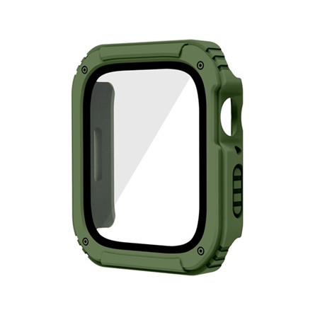 Gigapack Apple Watch Series 2 42mm Gigapack Műanyag keret ütésálló + kijelzővédő üveg SÖTÉTZÖLD