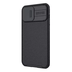   Nillkin iPhone 14 Plus NILLKIN CAMSHIELD PRO szilikon telefonvédő ütésállóság, csíkos, FEKETE