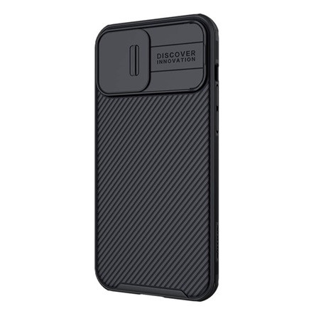 Nillkin iPhone 14 Plus NILLKIN CAMSHIELD PRO szilikon telefonvédő ütésállóság, csíkos, FEKETE
