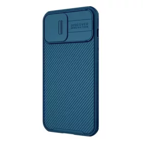   Nillkin iPhone 14 Plus NILLKIN CAMSHIELD PRO szilikon telefonvédő ütésállóság, csíkos, SÖTÉTKÉK