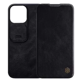   Nillkin iPhone 14 Pro Max NILLKIN QIN PRO tok álló, bőr hatású FLIP, kameravédő, FEKETE