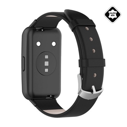 Gigapack Honor Band 7 Gigapack pótszíj egyedi méret, valódi bőr, FEKETE