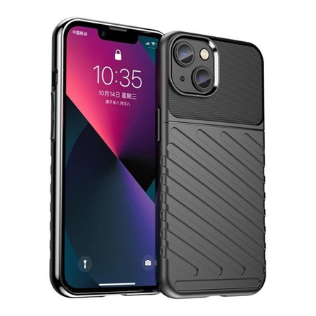 Gigapack iPhone 14 Gigapack szilikon telefonvédő ütésállóság, dombor minta, FEKETE
