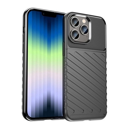 Gigapack iPhone 14 Pro Gigapack szilikon telefonvédő ütésállóság, dombor minta, FEKETE