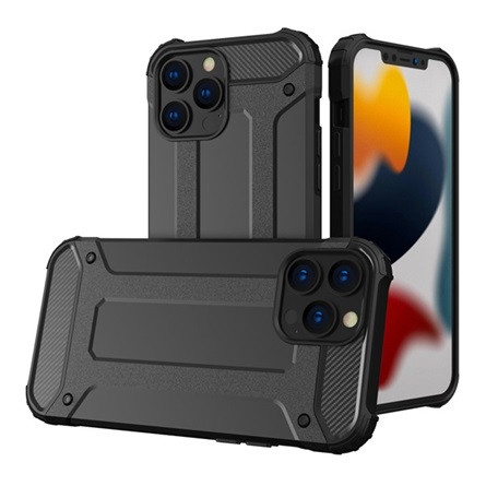 Gigapack iPhone 14 Pro Gigapack Defender szilikon telefonvédő ütésállóság, fémhatás, FEKETE