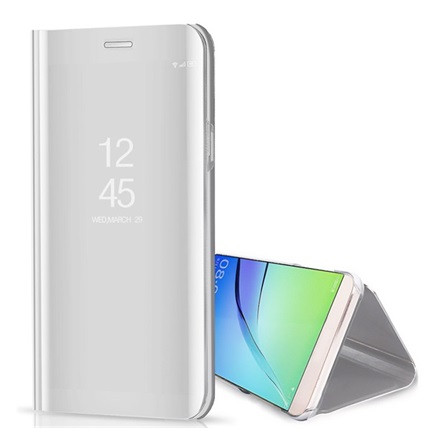 Gigapack Samsung A21 Gigapack tok álló aktív flip, tükrös, EZÜST