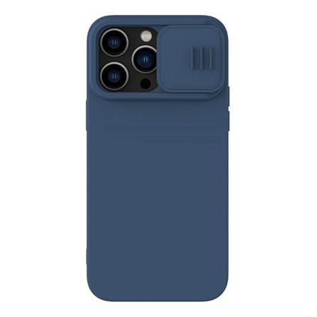 Nillkin iPhone 14 Pro NILLKIN CAMSHIELD SILKY MAGNETIC szilikon telefonvédő plüss belső, MagSafe, SÖTÉTKÉK