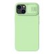 Nillkin iPhone 14 Plus NILLKIN CAMSHIELD SILKY MAGNETIC szilikon telefonvédő plüss belső, MagSafe, VILÁGOSZÖLD
