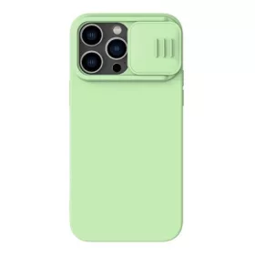   Nillkin iPhone 14 Pro NILLKIN CAMSHIELD SILKY MAGNETIC szilikon telefonvédő plüss belső, MagSafe, VILÁGOSZÖLD