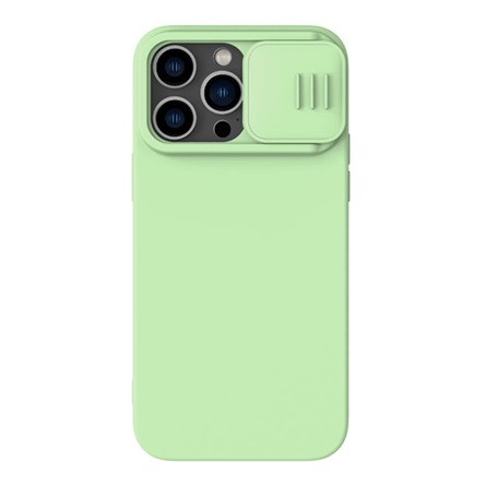 Nillkin iPhone 14 Pro NILLKIN CAMSHIELD SILKY MAGNETIC szilikon telefonvédő plüss belső, MagSafe, VILÁGOSZÖLD