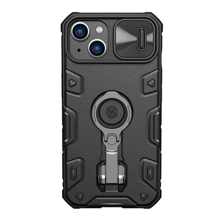 Nillkin iPhone 14 Plus NILLKIN CAMSHIELD ARMOR PRO defender szilikon telefonvédő ütésállóság, tartógyűrű, FEKETE