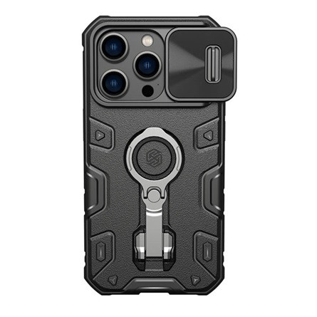 Nillkin iPhone 14 Pro Max NILLKIN CAMSHIELD ARMOR PRO defender szilikon telefonvédő ütésállóság, tartógyűrű, FEKETE