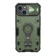 Nillkin iPhone 14 Plus NILLKIN CAMSHIELD ARMOR PRO defender szilikon telefonvédő ütésállóság, tartógyűrű, SÖTÉTZÖLD