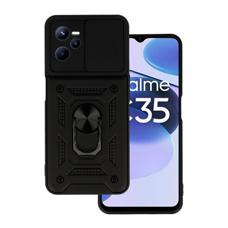 Gigapack Realme C35 Gigapack Defender szilikon telefonvédő ütésállóság, kameravédő, FEKETE