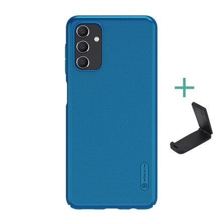 Nillkin Samsung A13 5G NILLKIN SUPER FROSTED műanyag telefonvédő gumírozott, érdes felület + asztali tartó, SÖTÉTKÉK