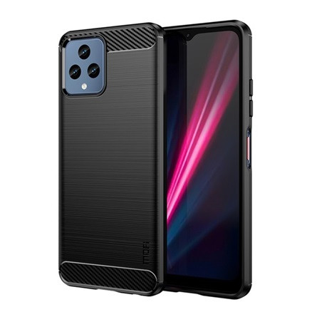 Mofi T Phone 5G (2023) MOFI szilikon telefonvédő ütésállóság, karbon minta, FEKETE
