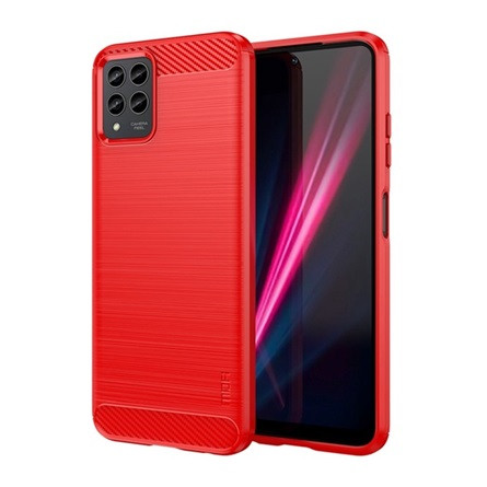Mofi T Phone Pro 5G (2023) MOFI szilikon telefonvédő ütésállóság, karbon minta, PIROS
