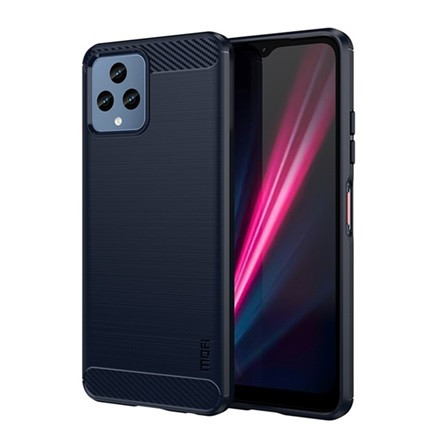 Mofi T Phone 5G (2023) MOFI szilikon telefonvédő ütésállóság, karbon minta, SÖTÉTKÉK