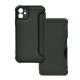 Gigapack iPhone 11 Gigapack tok álló, bőr hatású FLIP, karbon minta, SÖTÉTZÖLD