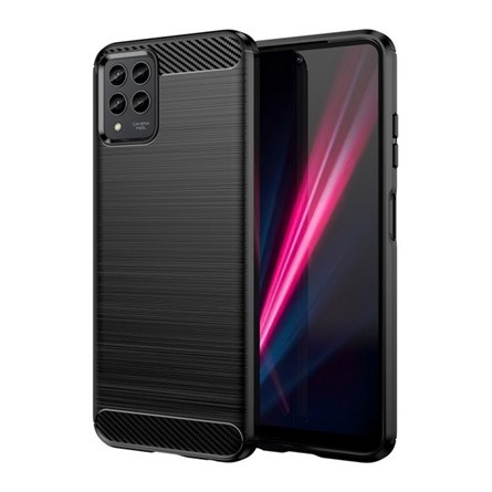 Gigapack T Phone Pro 5G (2023) Gigapack Szilikon telefonvédő ütésállóság, karbon minta, FEKETE