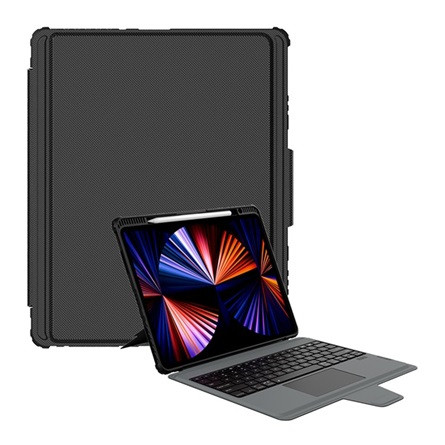 Nillkin IPAD Pro 12.9 (2018) NILLKIN BUMPER COMBO billentyűzetes defender tok mágneses, ceruza tartó, FEKETE