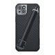 Nillkin iPhone 14 Plus NILLKIN STRAP műanyag telefonvédő ütésállóság, csíkos + kézpánt, FEKETE
