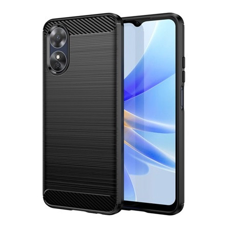 Gigapack Oppo A17 Gigapack szilikon telefonvédő ütésállóság, karbon minta, FEKETE