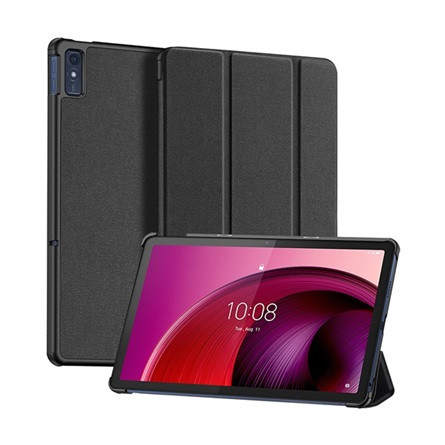 Dux Ducis Lenovo Tab M10 5G DUX DUCIS DOMO tok álló, bőr hatású aktív FLIP, textil minta, FEKETE