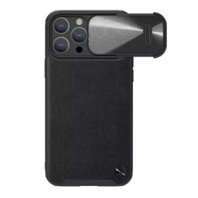   Nillkin iPhone 14 Pro NILLKIN CAMSHIELD LEATHER műanyag telefonvédő ütésállóság, kameravédő, FEKETE