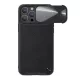 Nillkin iPhone 14 Pro NILLKIN CAMSHIELD LEATHER műanyag telefonvédő ütésállóság, kameravédő, FEKETE