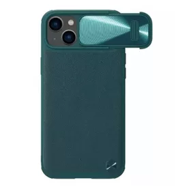   Nillkin iPhone 14 Plus NILLKIN CAMSHIELD LEATHER műanyag telefonvédő ütésállóság, kameravédő, SÖTÉTZÖLD
